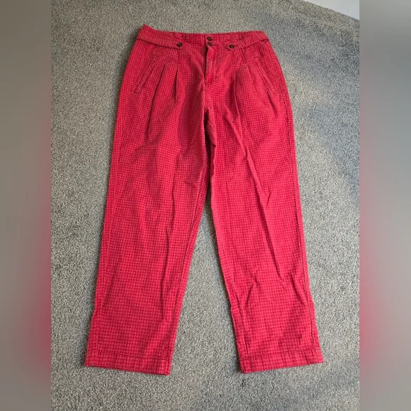 Sundance Claret Red Vie Re Reve Pants Fall Cottagecore Countryside Chic Cuffed - Picture 3 of 10